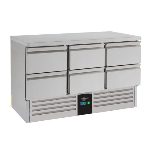  HorecaTraders Refrigerated workbench | 6 Drawers | 137x70x87 | Evaporator | B label 