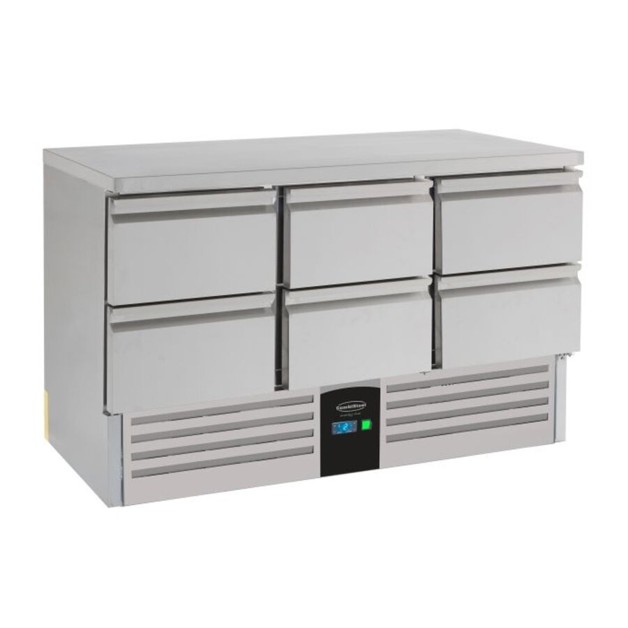 Gekühlte Werkbank | 6 Schubladen | 137x70x87 | Verdampfer | B-Etikett