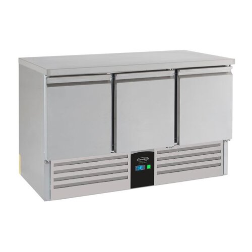  HorecaTraders Gekühlte Werkbank | 3 Türen | A-Label | 137x70x85cm 