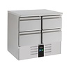HorecaTraders Horeca Koelwerkbank | 4 laden | Met verdamper| 90x70x87 cm |