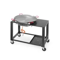 Poêle à paella Fiesta XL en acier inoxydable | 1180 x 810 x (H) 1000 mm