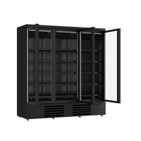 Kühlschrank 3 Glastüren | 188 x 71 x 199,7 (h) cm | Schwarz