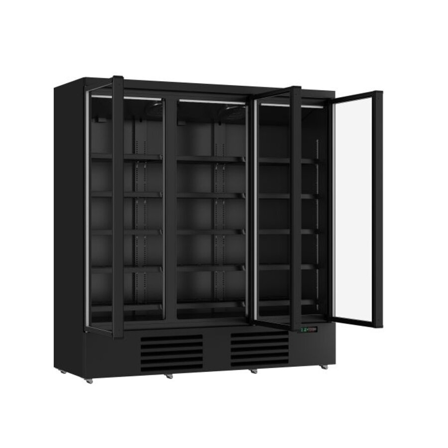 Refrigerator 3 Glass Doors | 188x71x199,7(h) cm | Black