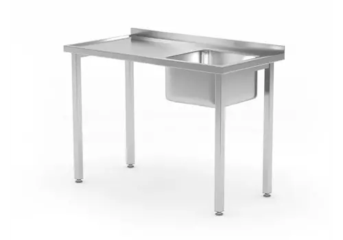  HorecaTraders Spoeltafel met bouten |1000x600x(h)850 mm | spoelbak rechts 
