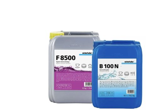  HorecaTraders Kit de nettoyage Winterhalter | 4 x F 8500 12 kg + 1 x W 100 N 10 l 