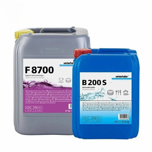  HorecaTraders Winterhalter Reinigungsset | 3 x F 8700 25 kg + 1 x B 200 S 10l 