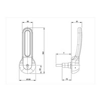 Serrure à poignée rotative 100 mm | Plastique | Ouverture intérieure | Gauche/Droite