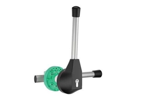  HorecaTraders Serrure à un point 120 mm | Acier inoxydable | Noir-vert | 3 clés | Réversible 