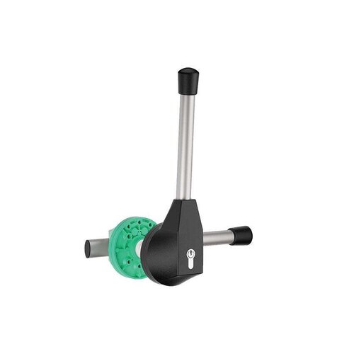  HorecaTraders Single-point lock 140 mm | Stainless steel/Black-Green | 3 keys | Reversible 