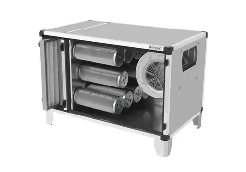  HorecaTraders Armoire de filtration anti-odeurs | 5,5 A | 4 250 m³/h | 0,55 kW | 15 filtres à charbon + 2 filtres à cassette 