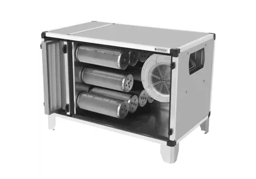  HorecaTraders Armoire de filtration anti-odeurs | 7,0 A | 5 000 m³/h | 0,75 kW | 18 filtres à charbon + 2 filtres à cassette | 1 500 x 790 x 790 mm (h) 