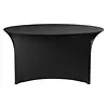 HorecaTraders Housse de table ronde | noire | Ø 1500 mm | Infroissable | Polyester/élasthanne