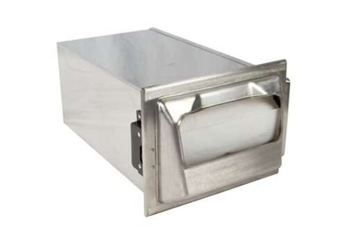 HorecaTraders Inbouw servetdispenser met koker - minivouw - mat verchroomd 