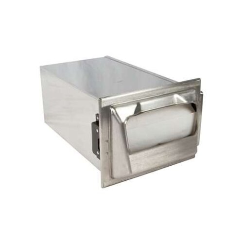  HorecaTraders Inbouw servetdispenser met koker - minivouw - mat verchroomd 