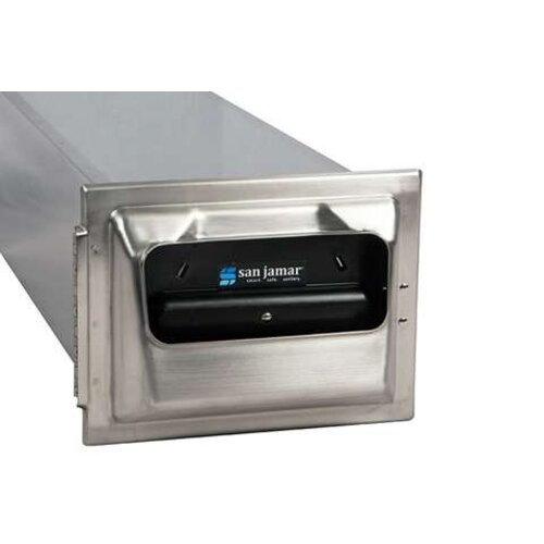 HorecaTraders Built-in napkin dispenser with tube - stainless steel - full fold   HorecaTraders Built-in napkin dispenser with tube - stainless steel - full fold