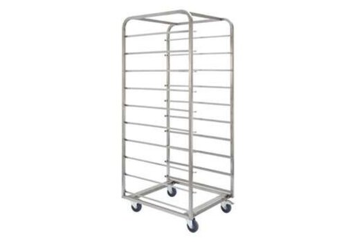  HorecaTraders Edelstahl Etagenwagen Bäckerei 800x600mm - 10 Etagen - Typ h - Zoll: 600mm 