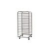 RVS regaalwagen bakery - 800x600mm - 15 niveaus - type h - in: 600mm