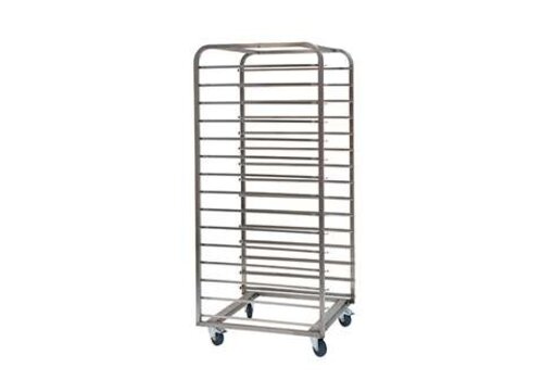  HorecaTraders RVS regaalwagen bakery - 800x600mm - 15 niveaus - type h - in: 600mm 