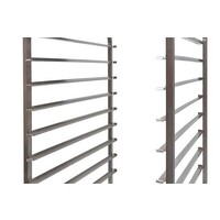 RVS regaalwagen bakery - 800x600mm - 15 niveaus - type h - in: 600mm