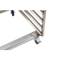 RVS regaalwagen bakery - 800x600mm - 15 niveaus - type h - in: 600mm