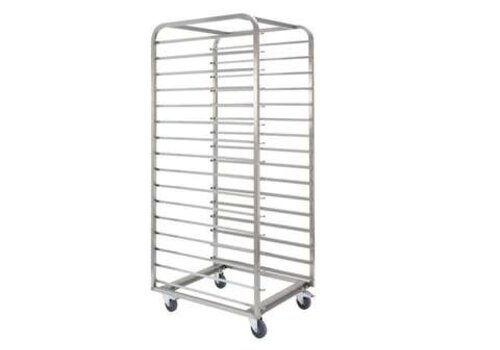 HorecaTraders RVS regaalwagen bakery - 800x600mm - 16 niveaus - type h - in: 600mm 