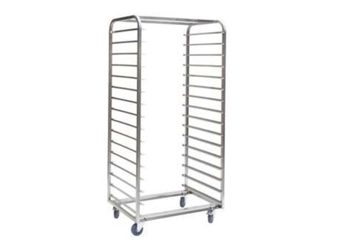  HorecaTraders RVS regaalwagen bakery 800x600mm - 16 niveaus - type h - in: 800mm (t°-) 