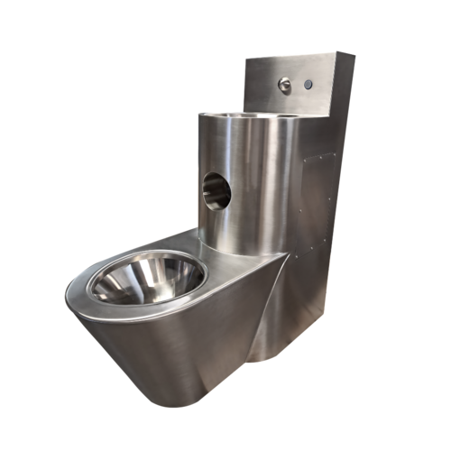  HorecaTraders Stainless steel toilet and washbasin combination 