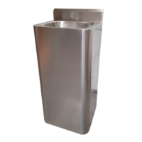Standing stainless steel washbasin W 400 x D 350 x H 1000 mm