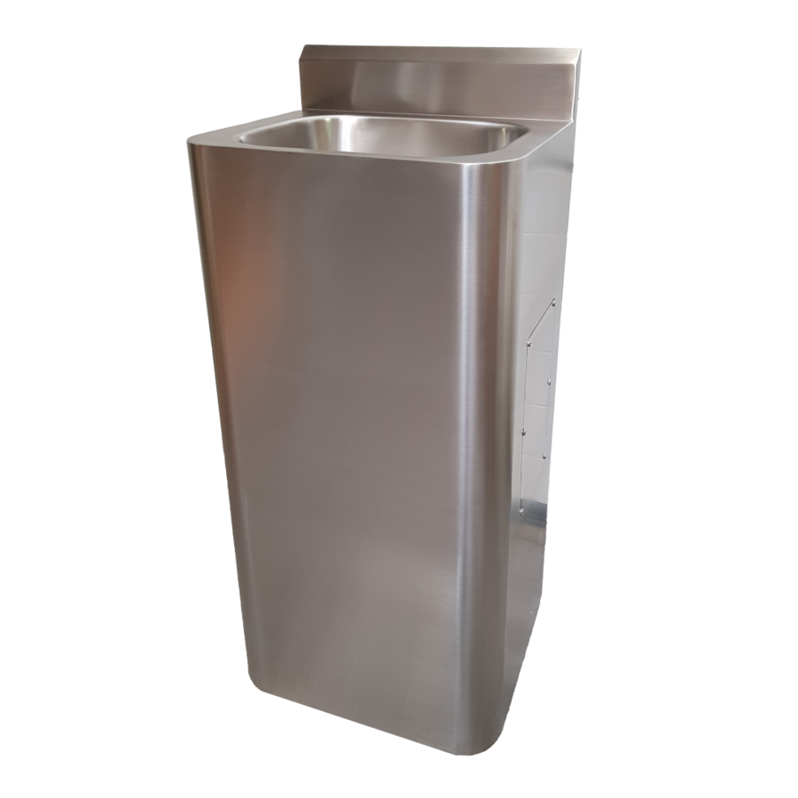 Lavabo sur pied en inox L 400 x P 350 x H 1000 mm