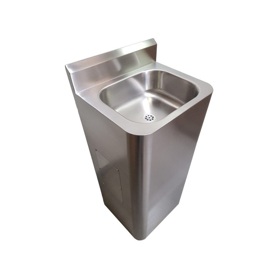 Standing stainless steel washbasin W 400 x D 350 x H 1000 mm