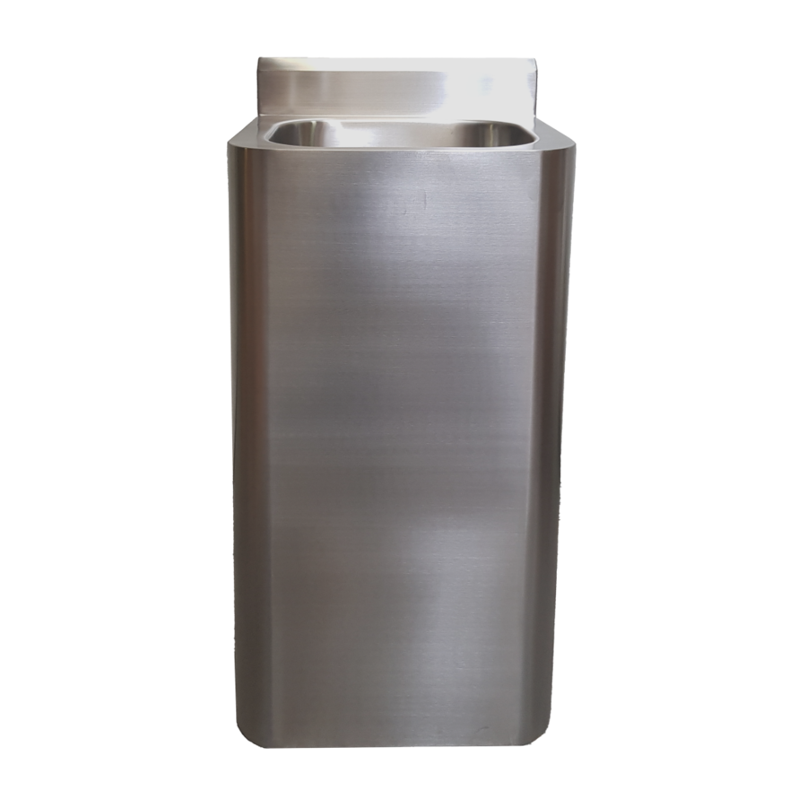 Lavabo sur pied en inox L 400 x P 350 x H 1000 mm