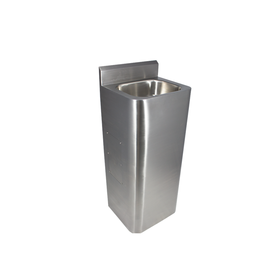 Standing stainless steel washbasin W 400 x D 350 x H 1000 mm