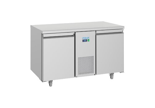  Polar U-Series Stainless Steel 2-Door Freezer Workbench 281L 85(h) x 130(w) x 70(d)cm 