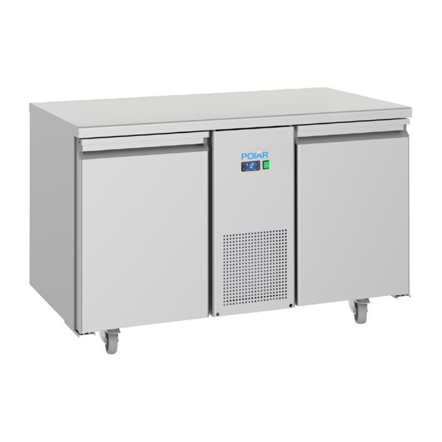 Polar U-Serie 2-Deurs RVS Werkbank Koelkast 281L –  GN-Compatibel