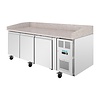 U-Series 3-Door Prep Refrigerator 634L Stainless Steel Granite Countertop