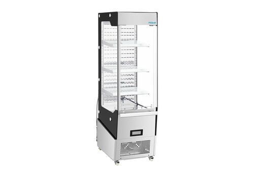  Polar Slimline Multideck Display Refrigerator with Door | Stainless Steel/Glass | 220L | 179x51x84cm 