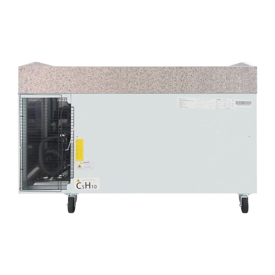 2-door Pizza Workbench | 290L | Stainless Steel | Granite Worktop | A