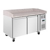 Polar 2-door Pizza Workbench | 290L | Stainless Steel | Granite Worktop | A