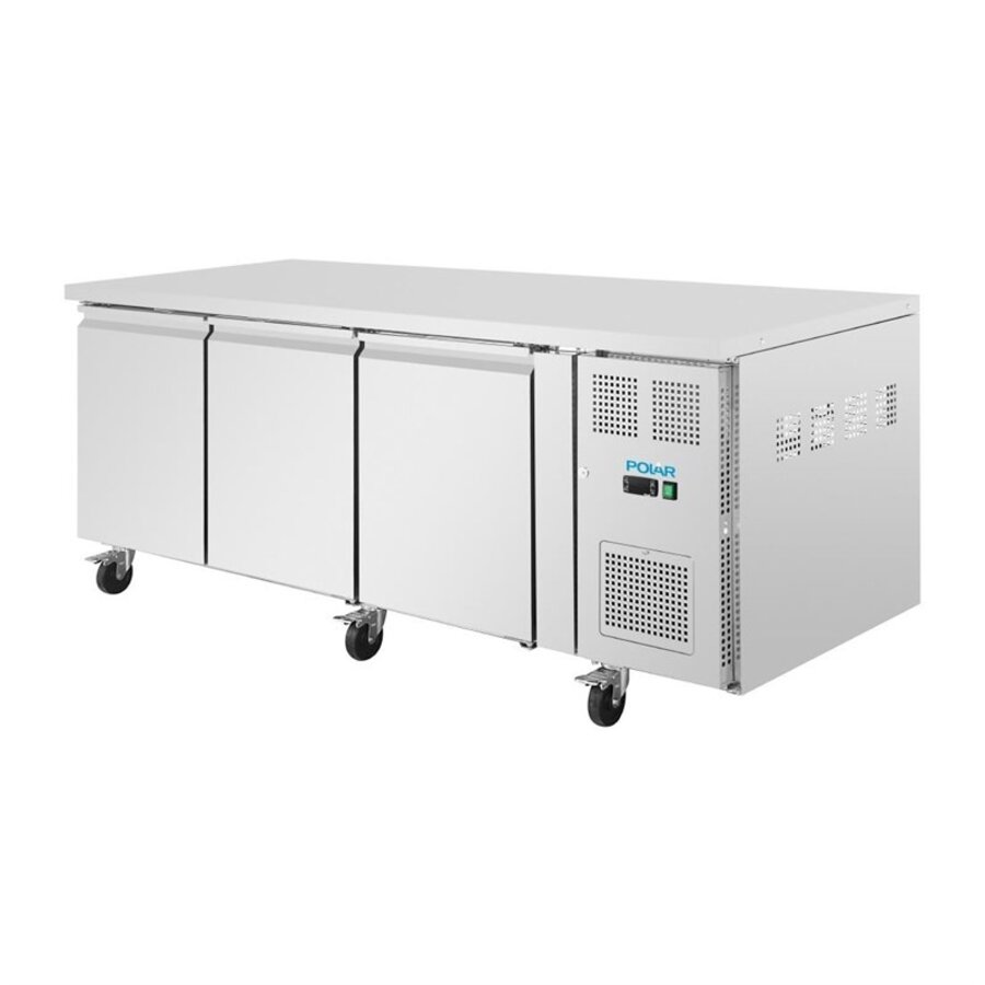 U-Serie 3-türiger Vorbereitungskühlschrank 634 l, Edelstahl-Arbeitsplatte