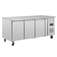 U-Serie 3-türiger Vorbereitungskühlschrank 634 l, Edelstahl-Arbeitsplatte