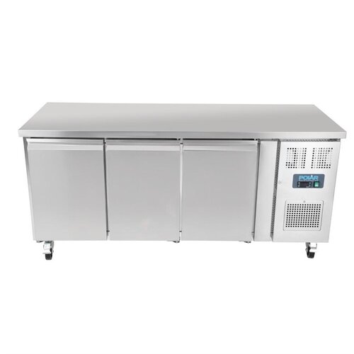  Polar 3-deurs Koelwerkbank | 417L  | RVS | 85x179,5x70cm | A 