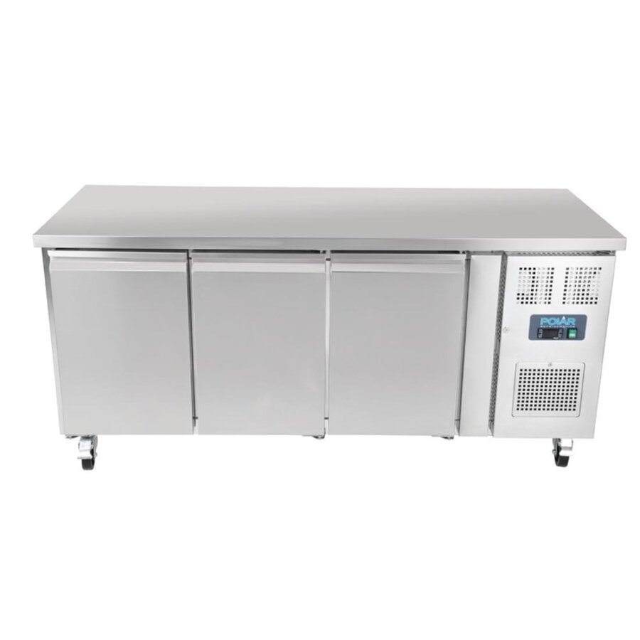 U-Series 3-Door Refrigerated Workbench 417L Stainless Steel 1795mm With Upstand