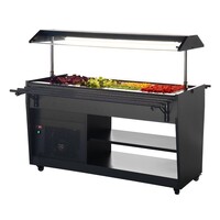 Vitrine réfrigérée pour buffet série G, noire, 4 bacs GN1/1, 1 058 mm