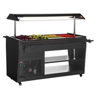 Vitrine réfrigérée pour buffet série G, noire, 4 bacs GN1/1, 1 058 mm