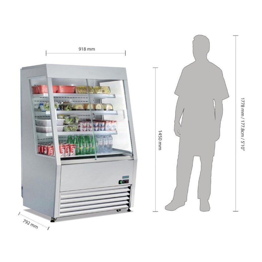 G-Series Multideck Refrigerated Display Case 390L Glass Sliding Doors