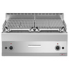 HorecaTraders Lava stone grill | 1/1 module | cast iron cooking rack | 80x70x28cm