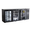 HorecaTraders 3-türige Barkühlung 355L | 0°C bis +10°C | 6 Regale | 86x200,2x53,5cm