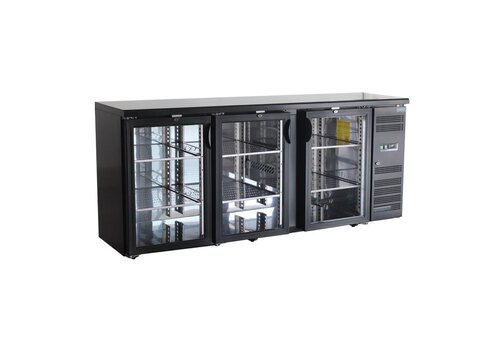  HorecaTraders 3-türige Barkühlung 355L | 0°C bis +10°C | 6 Regale | 86x200,2x53,5cm 