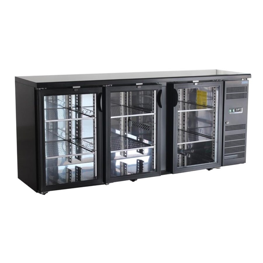 3-türige Barkühlung 355L | 0°C bis +10°C | 6 Regale | 86x200,2x53,5cm