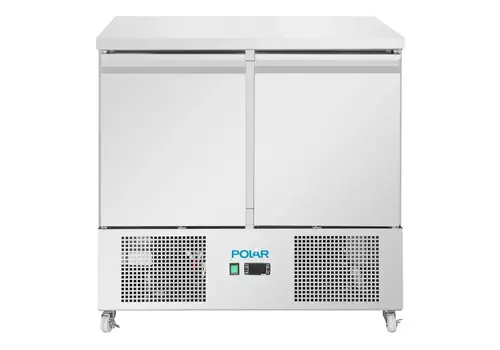  HorecaTraders Ventilated 2-Door Saladette 257L | +2°C to +8°C | GN 1/1 